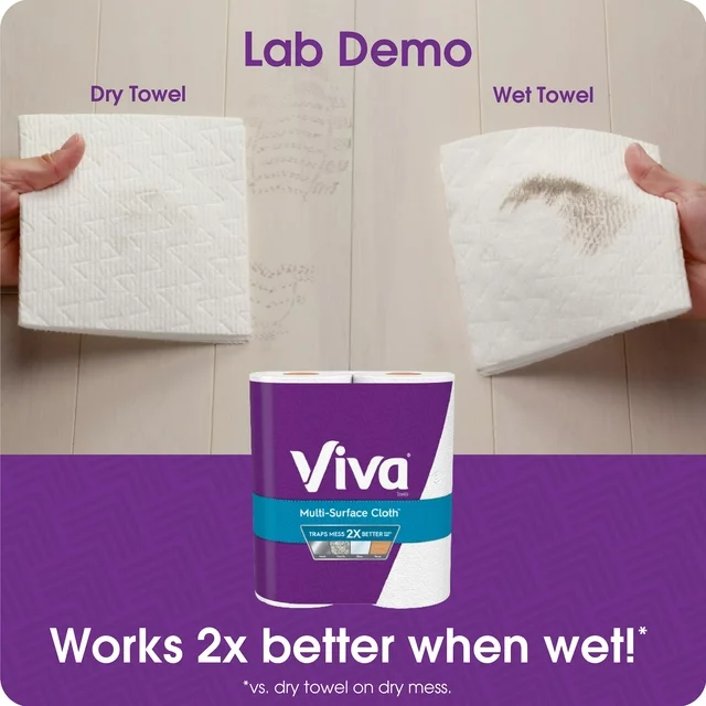 VIVA MultiSurface Cloth ChooseASheet Kitchen Paper Towels, White, 6